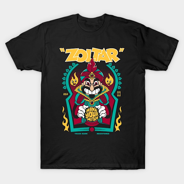 Zoltar - Big Vintage Cartoon Rubber Hose Fortune Teller T-Shirt by Nemons